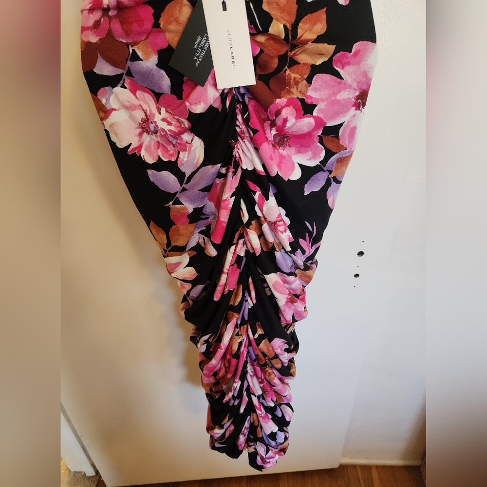 JLUXLABEL Jess Floral Ruched Braided One-Shoulder Midi Dress SzXS  NWT - Picture 16 of 16